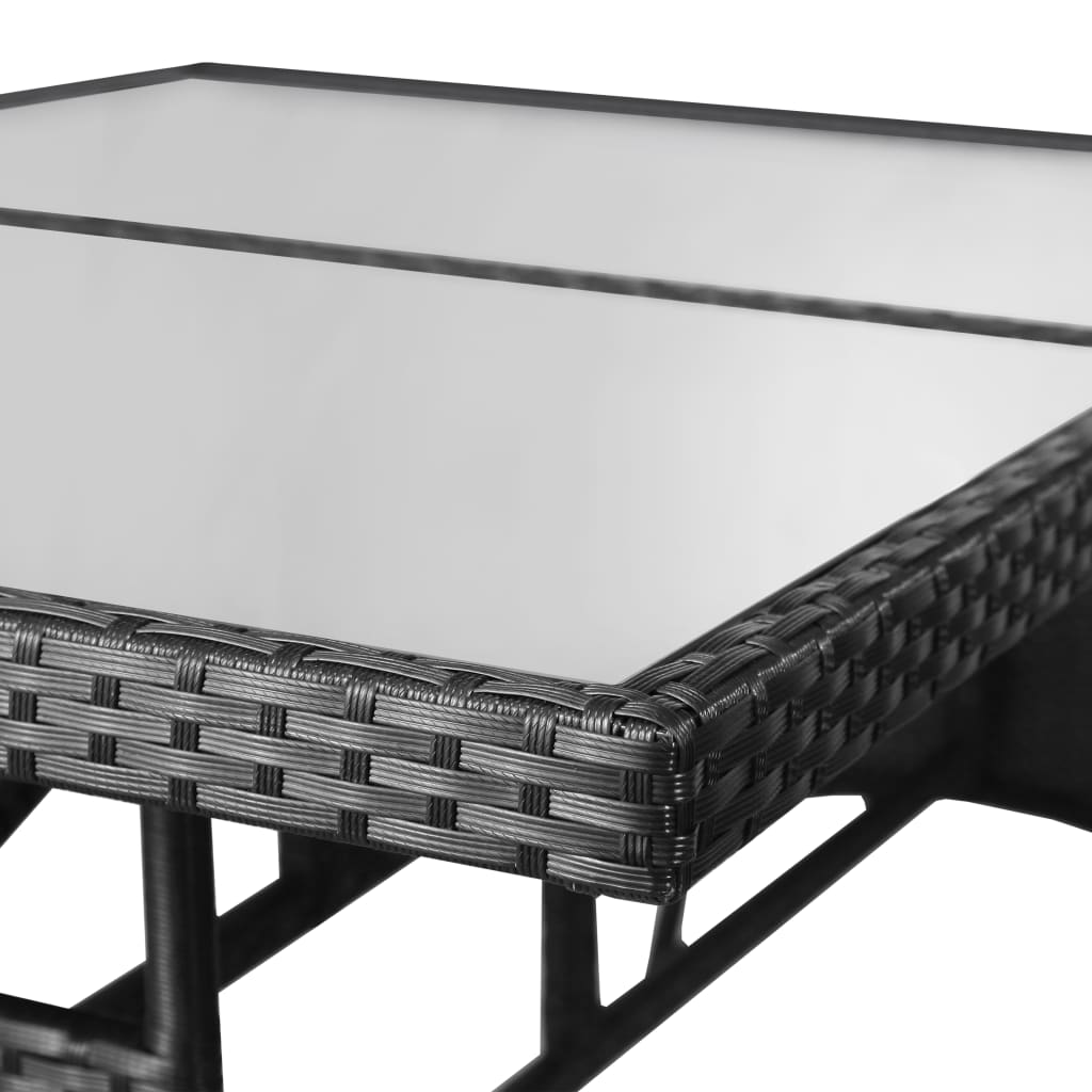 Tuintafel Poly Rattan Zwart 140 x 80 x 74 cm
