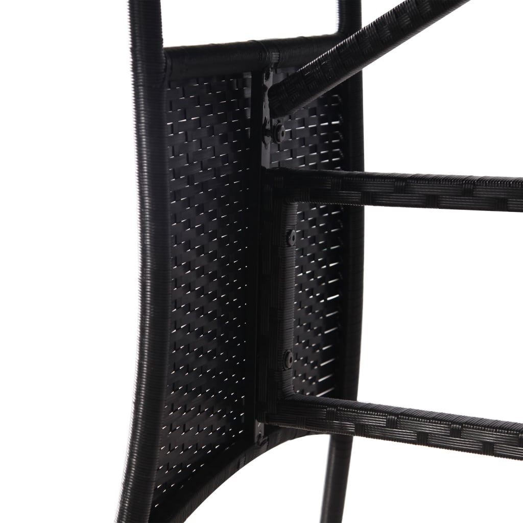 Tuintafel Poly Rattan Zwart 140 x 80 x 74 cm