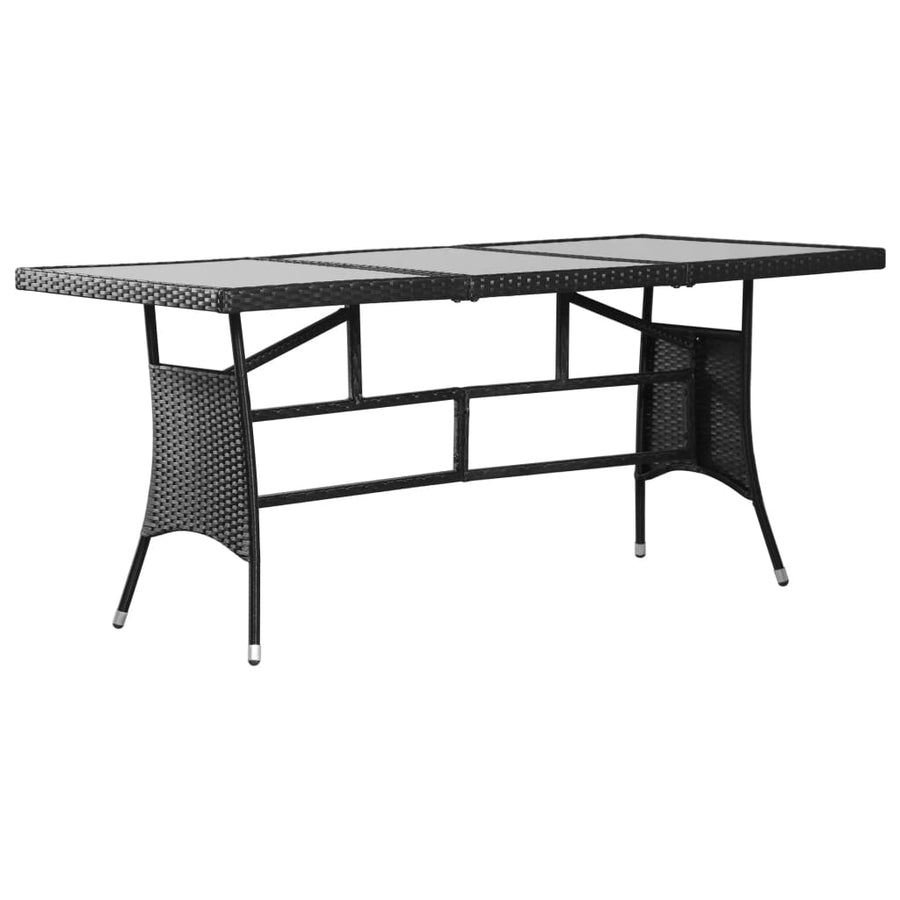 Tuintafel Poly Rattan Zwart 170 x 80 x 74 cm