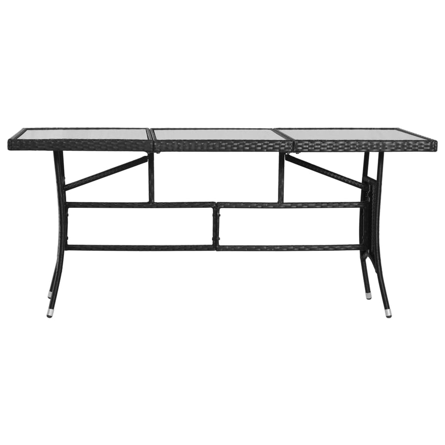 Tuintafel Poly Rattan Zwart 170 x 80 x 74 cm