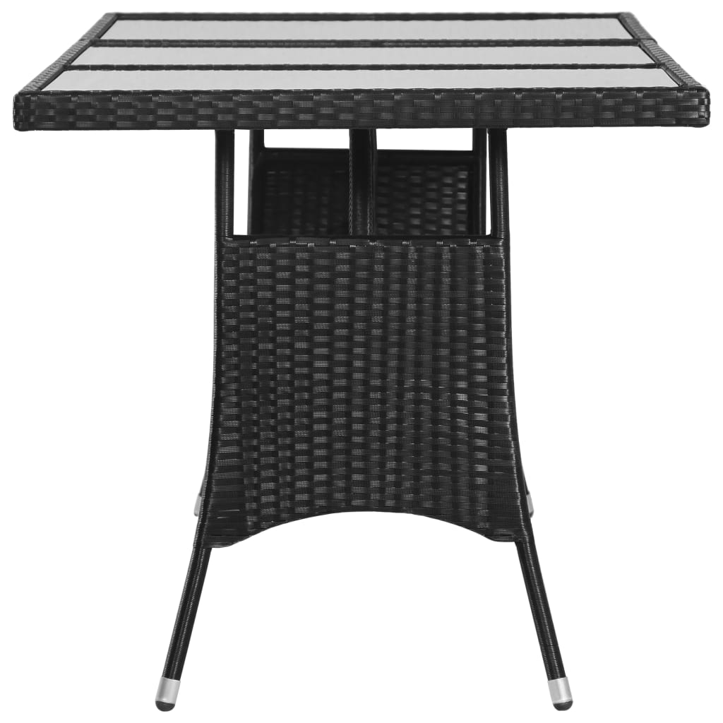 Tuintafel Poly Rattan Zwart 170 x 80 x 74 cm