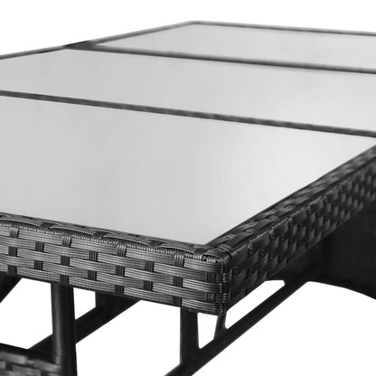 Tuintafel Poly Rattan Zwart 170 x 80 x 74 cm