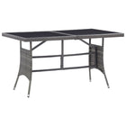 Garden table 140x80x74 cm poly rattan grey
