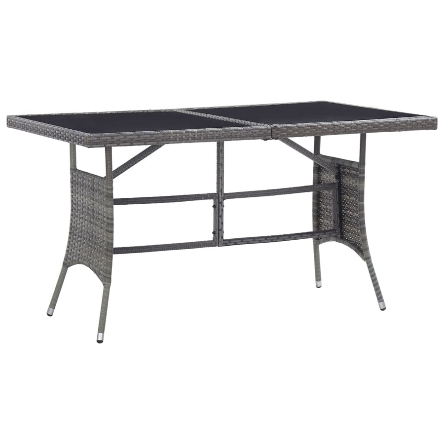 Tuintafel Poly Rattan Grijs 140 x 80 x 74 cm