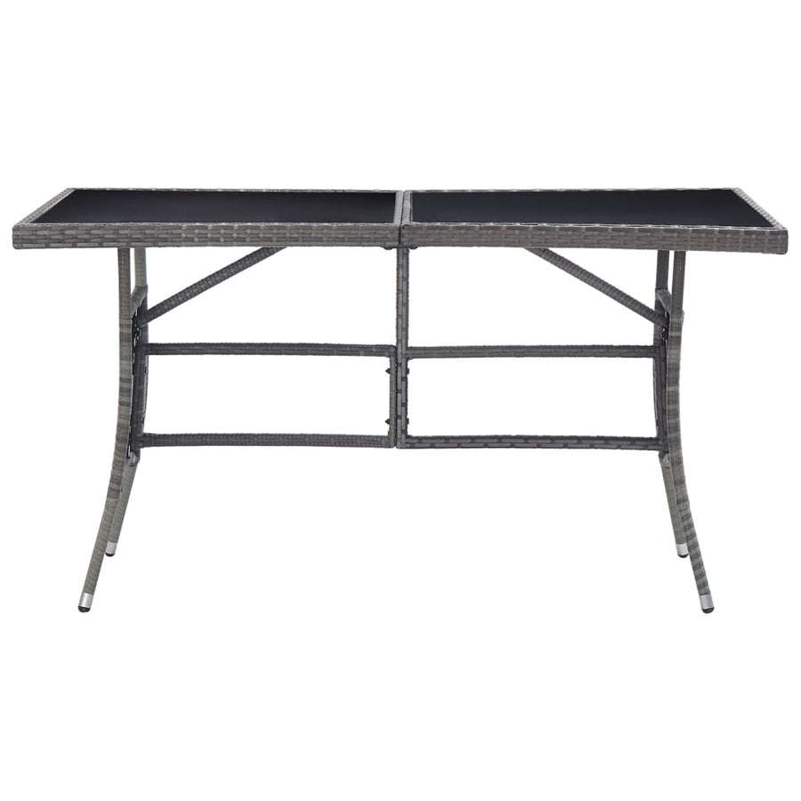 Tuintafel Poly Rattan Grijs 140 x 80 x 74 cm
