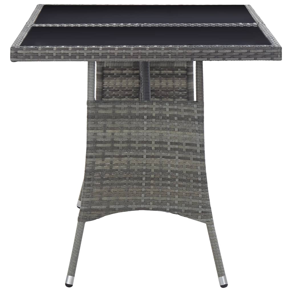 Tuintafel Poly Rattan Grijs 140 x 80 x 74 cm