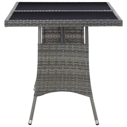 Tuintafel Poly Rattan Grijs 140 x 80 x 74 cm