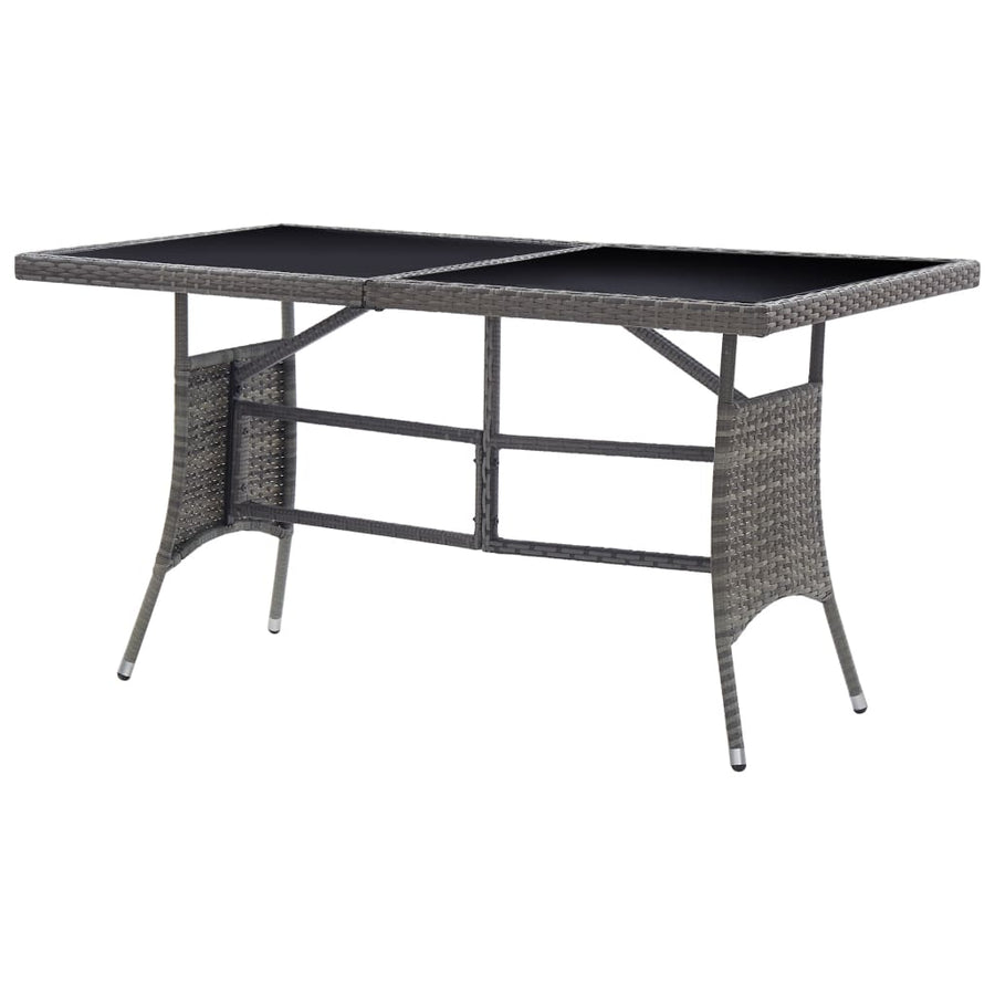 Tuintafel Poly Rattan Grijs 140 x 80 x 74 cm
