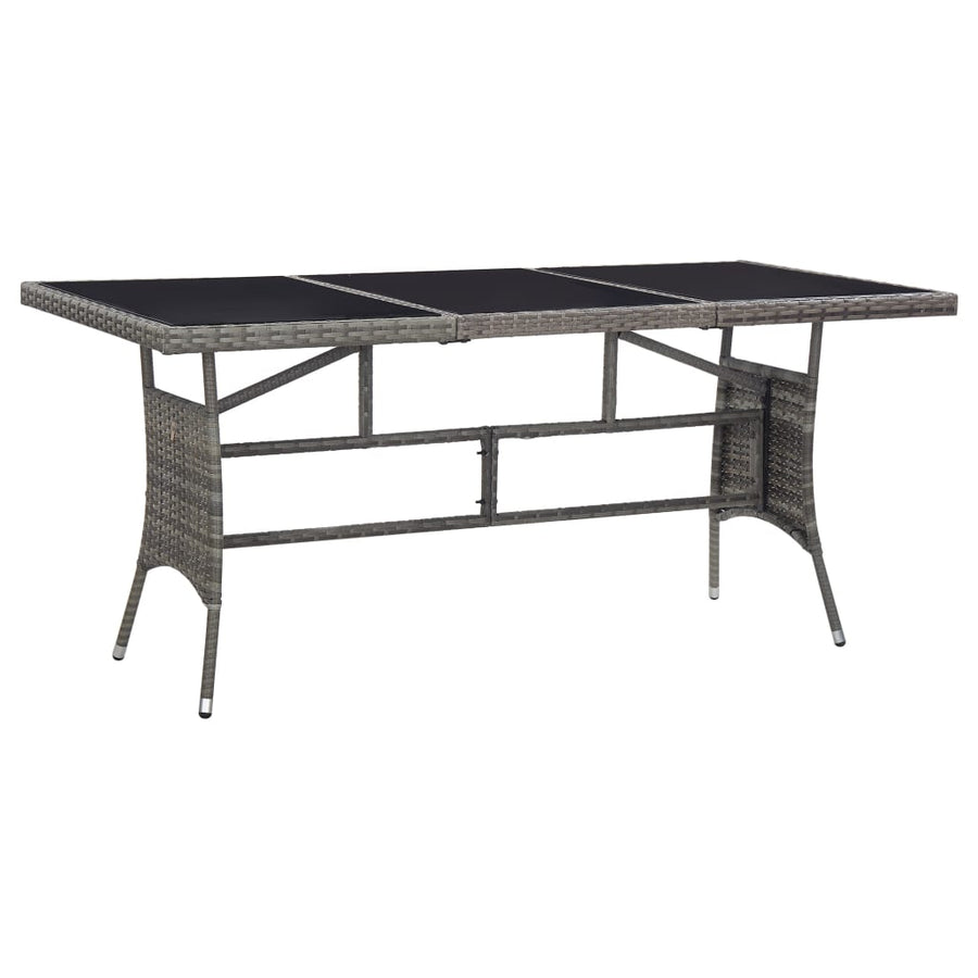Tuintafel Poly Rattan Grijs 170 x 80 x 74 cm
