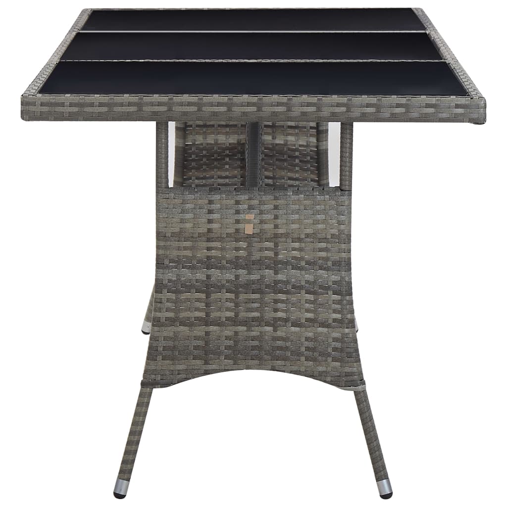Tuintafel Poly Rattan Grijs 170 x 80 x 74 cm