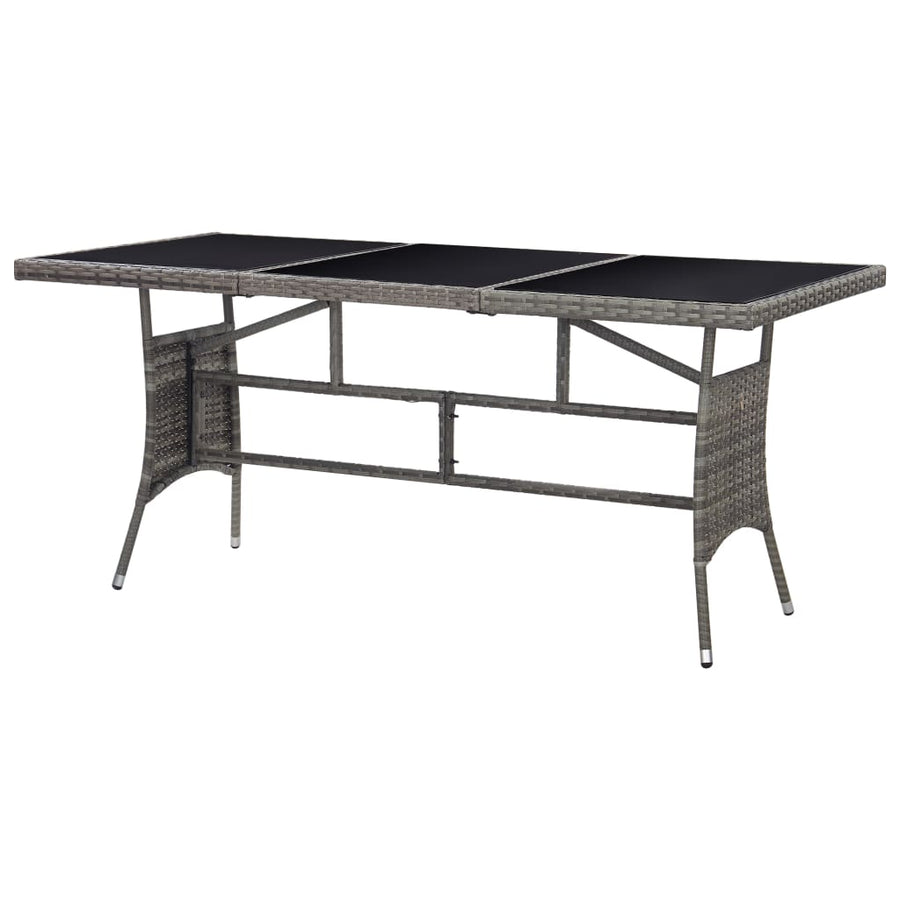 Tuintafel Poly Rattan Grijs 170 x 80 x 74 cm