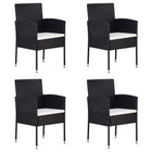 Tuinstoelen 4 st poly rattan zwart crèmewit