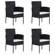 Tuinstoelen 4 st poly rattan zwart crèmewit