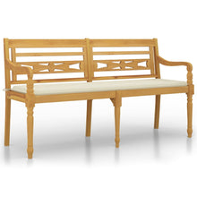 Bankje Batavia Met Kleurig Kussen Massief Teakhout 150 cm Crème