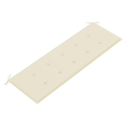 Bankje Batavia Met Kleurig Kussen Massief Teakhout 150 cm Crème
