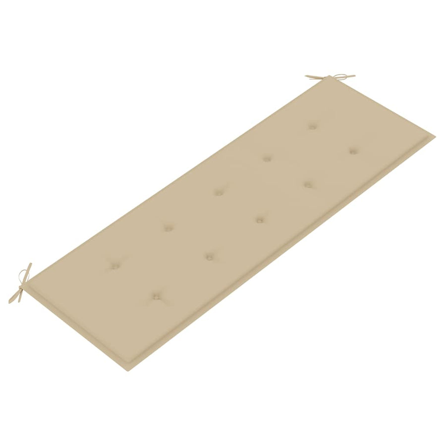 Bankje Batavia Met Beige Kussen 150 Cm Massief Teakhout Crème