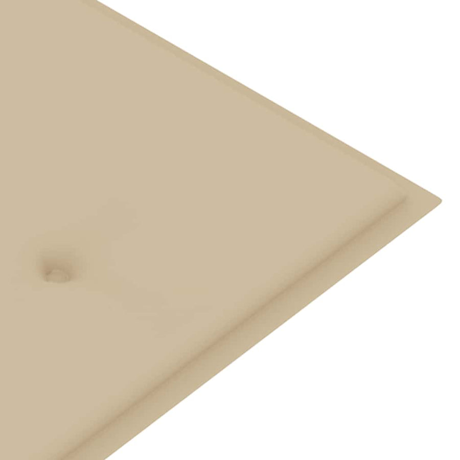 Bankje Batavia Met Beige Kussen 150 Cm Massief Teakhout Crème