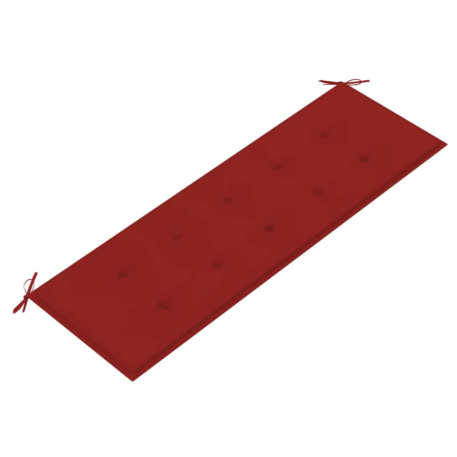 Bankje Batavia Met Kussen Massief Teakhout 150 cm Rood