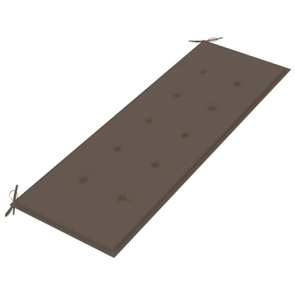 Bankje Batavia Met Kussen Massief Teakhout 150 cm Taupe