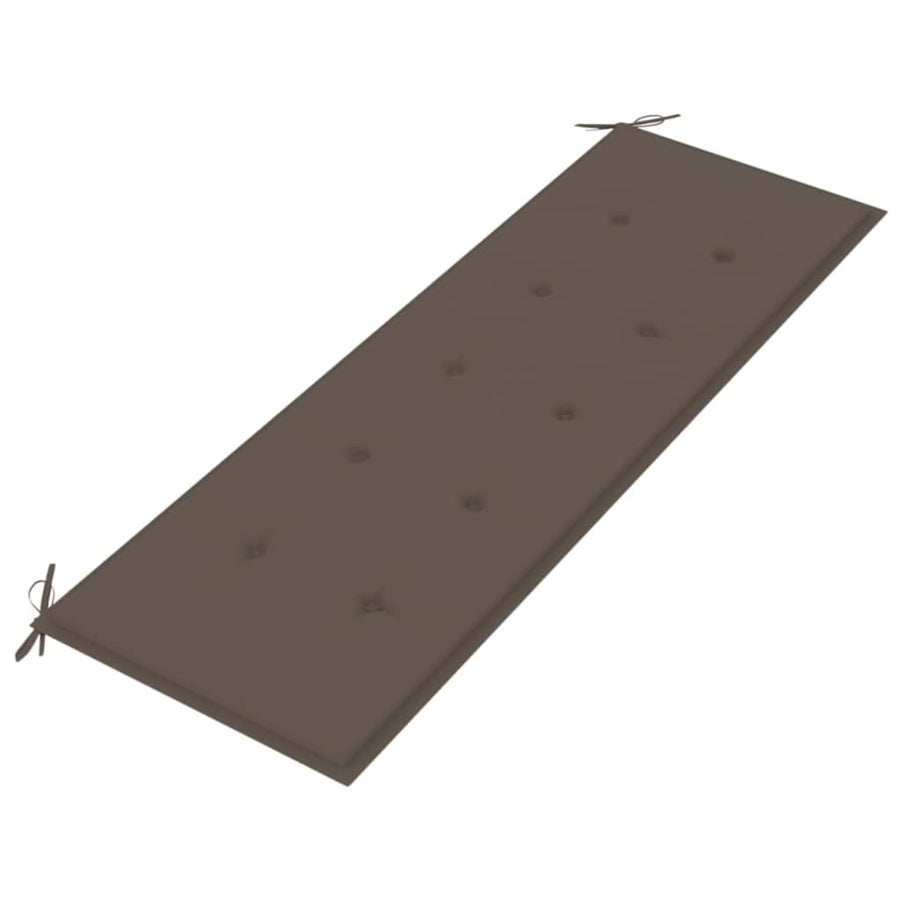 Bankje Batavia Met Kussen Massief Teakhout 150 cm Taupe