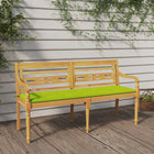 Batavia Bench with Bright Green Cushion 150 cm Solid Teak Wood