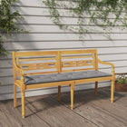 Batavia Bench with Grey Cushion 150 cm Solid Teak