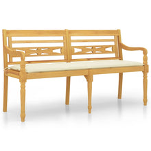 Bankje Batavia Met Kleurig Kussen Massief Teakhout 150 cm Crème