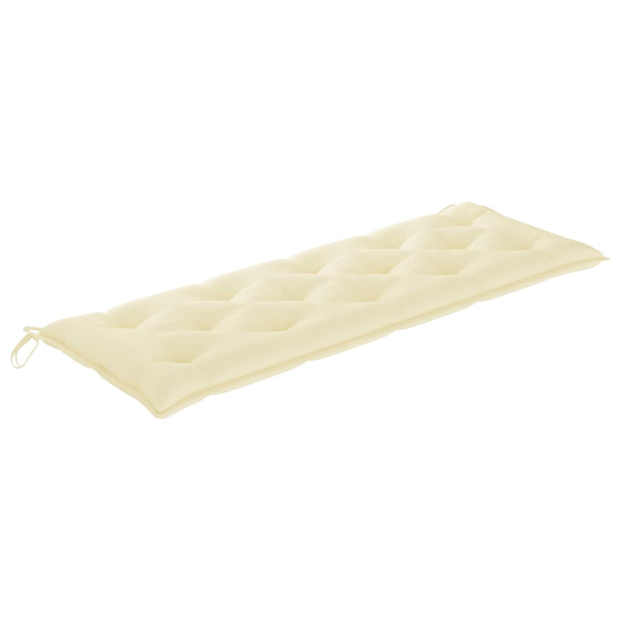 Bankje Batavia Met Kleurig Kussen Massief Teakhout 150 cm Crème