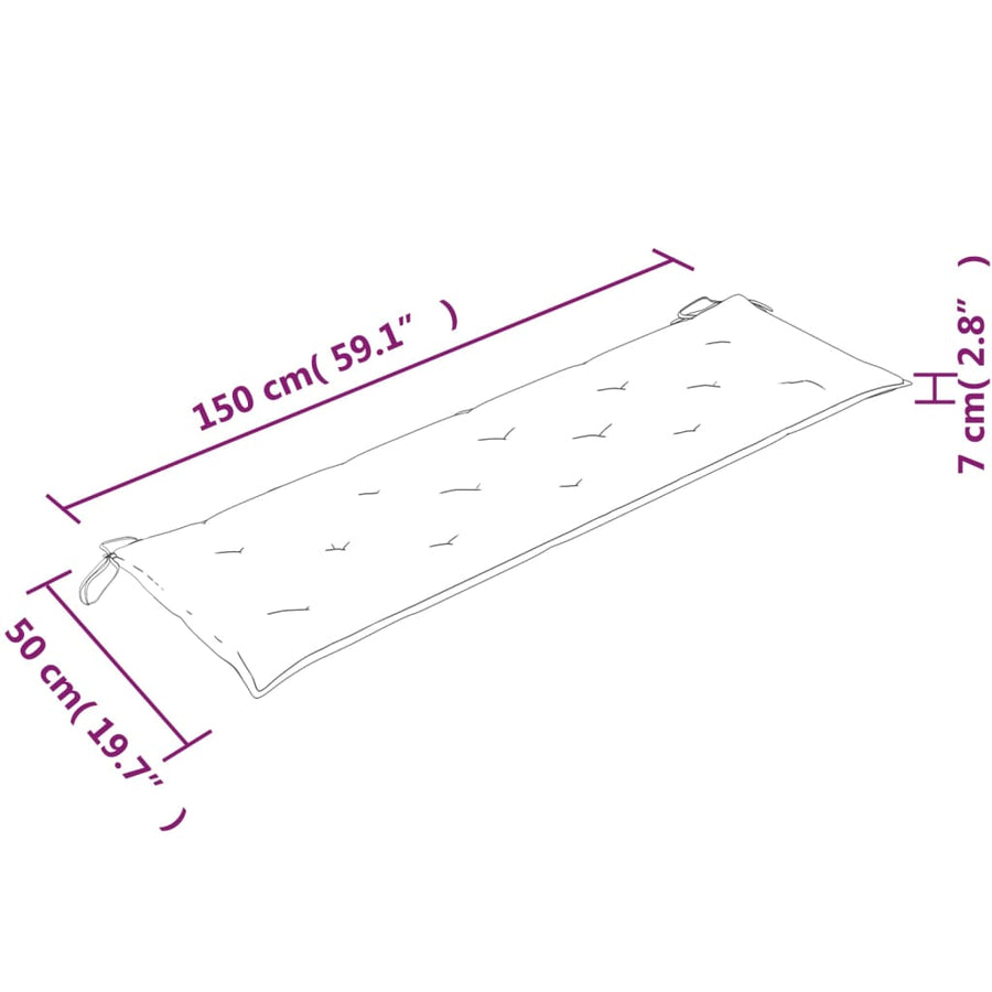 Bankje Batavia Met Kleurig Kussen Massief Teakhout 150 cm Crème