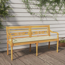 Bankje Batavia Met Kleurig Kussen Massief Teakhout 150 cm Crème