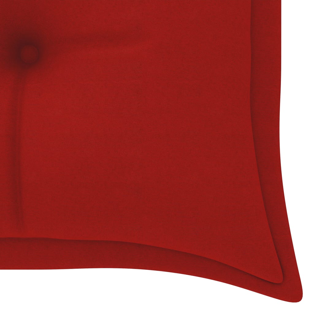 Bankje Batavia Met Kussen Massief Teakhout 150 cm Rood