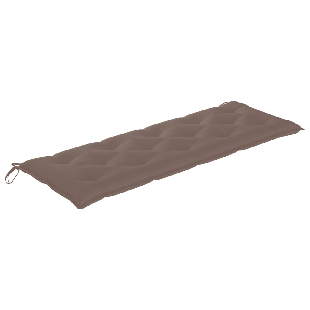 Bankje Batavia met taupe kussen 150 cm massief teakhout