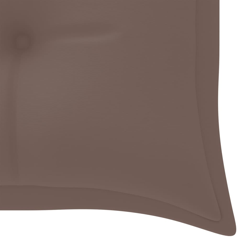 Bankje Batavia met taupe kussen 150 cm massief teakhout