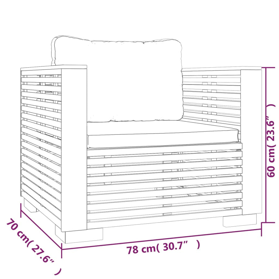 Loungeset Met Kussens Massief Teakhout 5