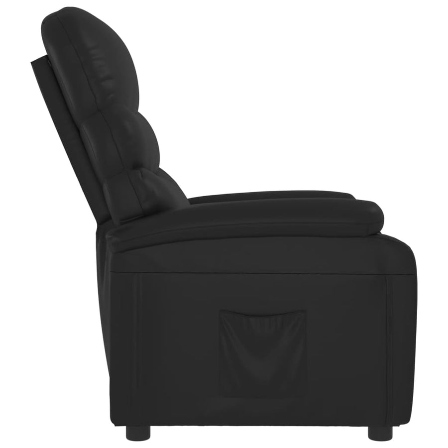 Fauteuil verstelbaar kunstleer zwart