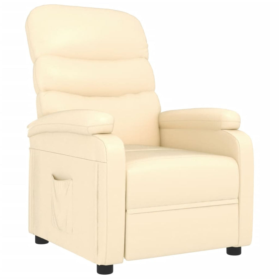 Fauteuil verstelbaar kunstleer crèmekleurig