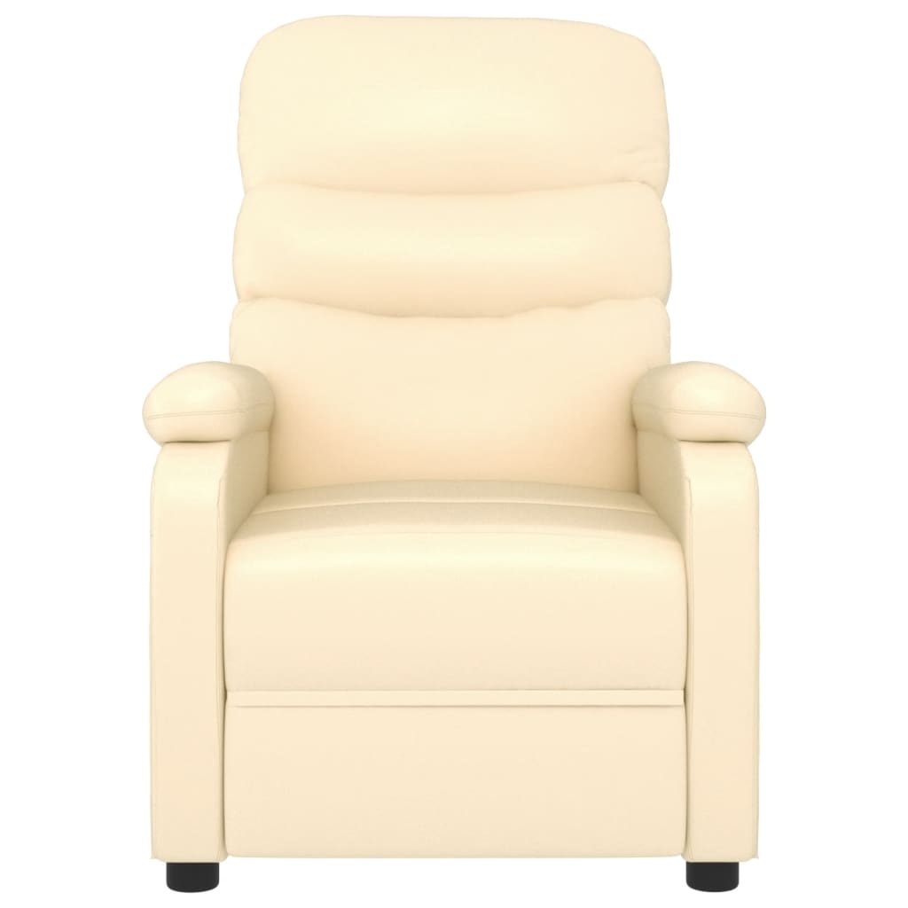 Fauteuil verstelbaar kunstleer crèmekleurig