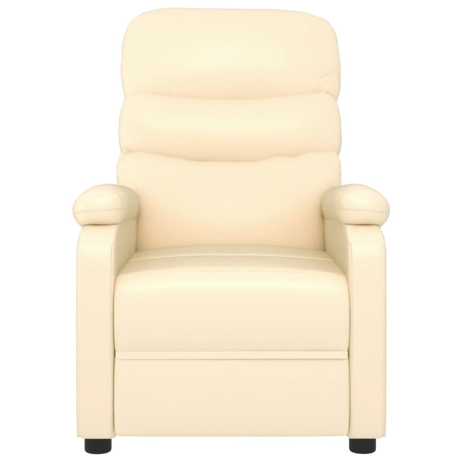Fauteuil verstelbaar kunstleer crèmekleurig