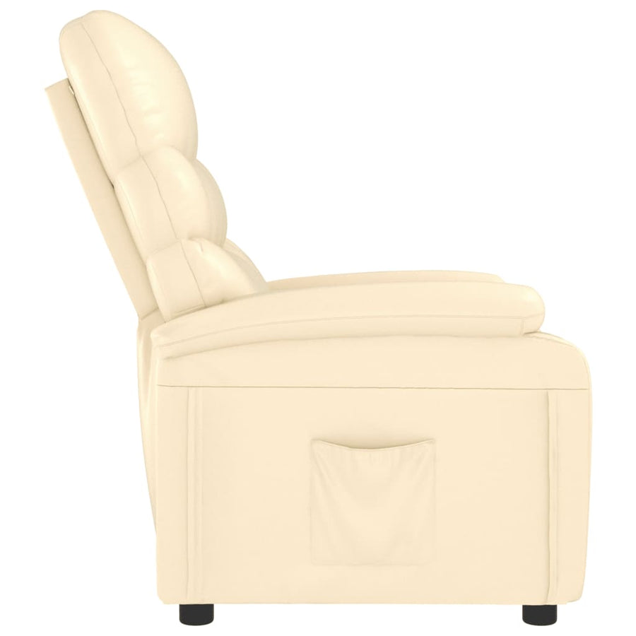 Fauteuil verstelbaar kunstleer crèmekleurig
