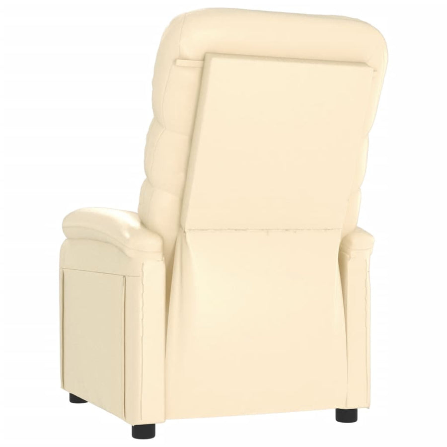Fauteuil verstelbaar kunstleer crèmekleurig