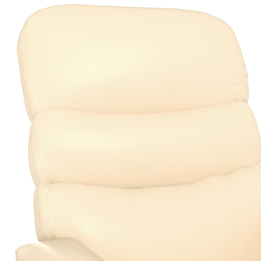 Fauteuil verstelbaar kunstleer crèmekleurig