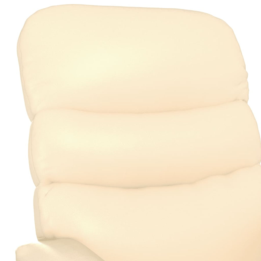 Fauteuil verstelbaar kunstleer crèmekleurig