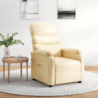 Fauteuil verstelbaar kunstleer crèmekleurig