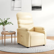 Fauteuil verstelbaar kunstleer crèmekleurig