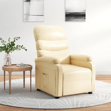 Fauteuil verstelbaar kunstleer crèmekleurig