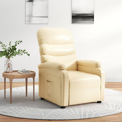 Fauteuil verstelbaar kunstleer crèmekleurig