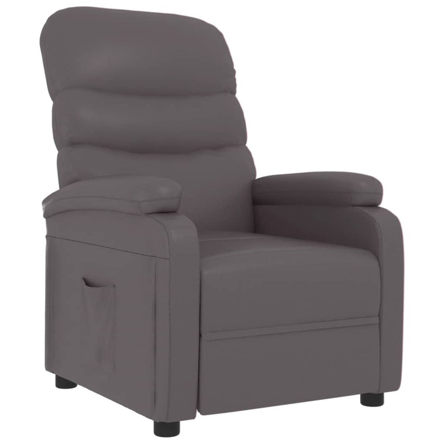 Fauteuil verstelbaar kunstleer grijs