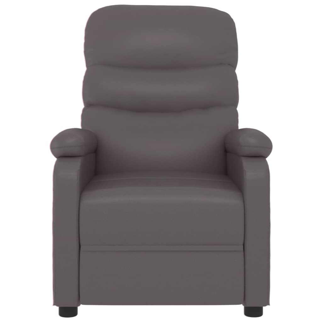 Fauteuil verstelbaar kunstleer grijs