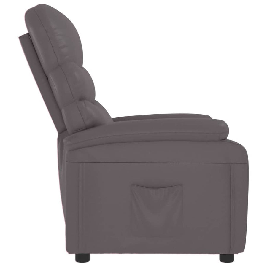 Fauteuil verstelbaar kunstleer grijs