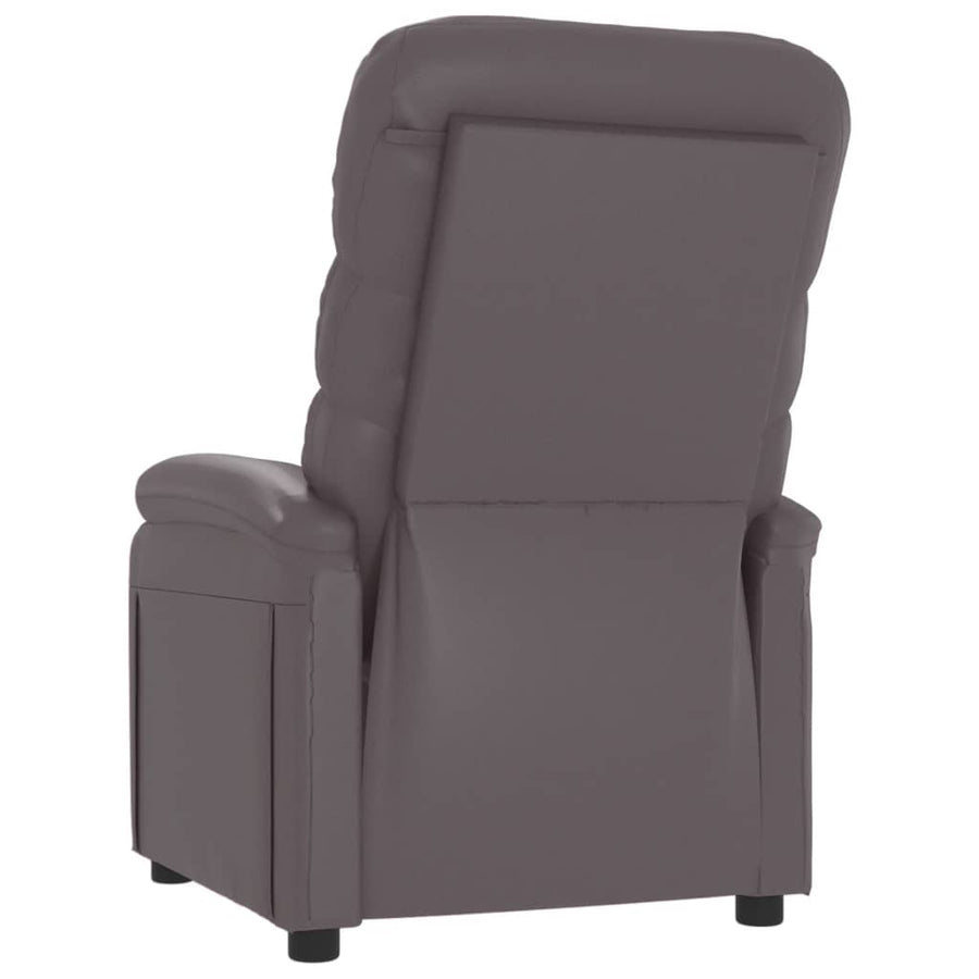 Fauteuil verstelbaar kunstleer grijs